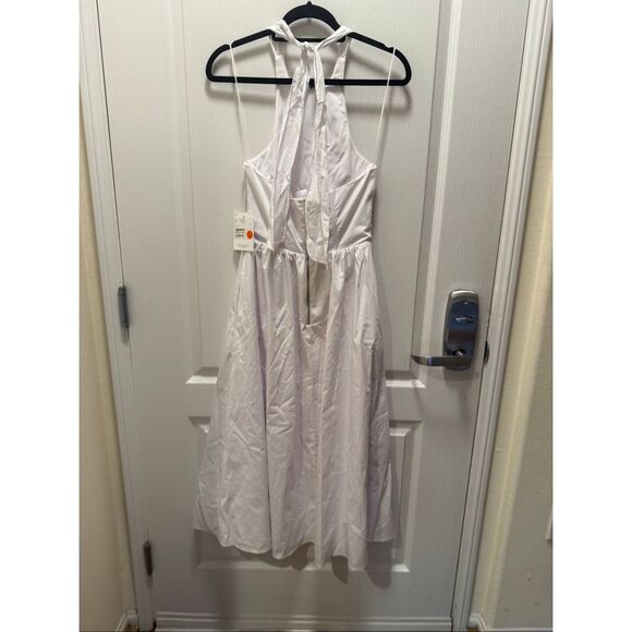 NIA Rio vintage inspired Halter White Poplin Midi Dress Summer Brunch size S NWT - Picture 7 of 7